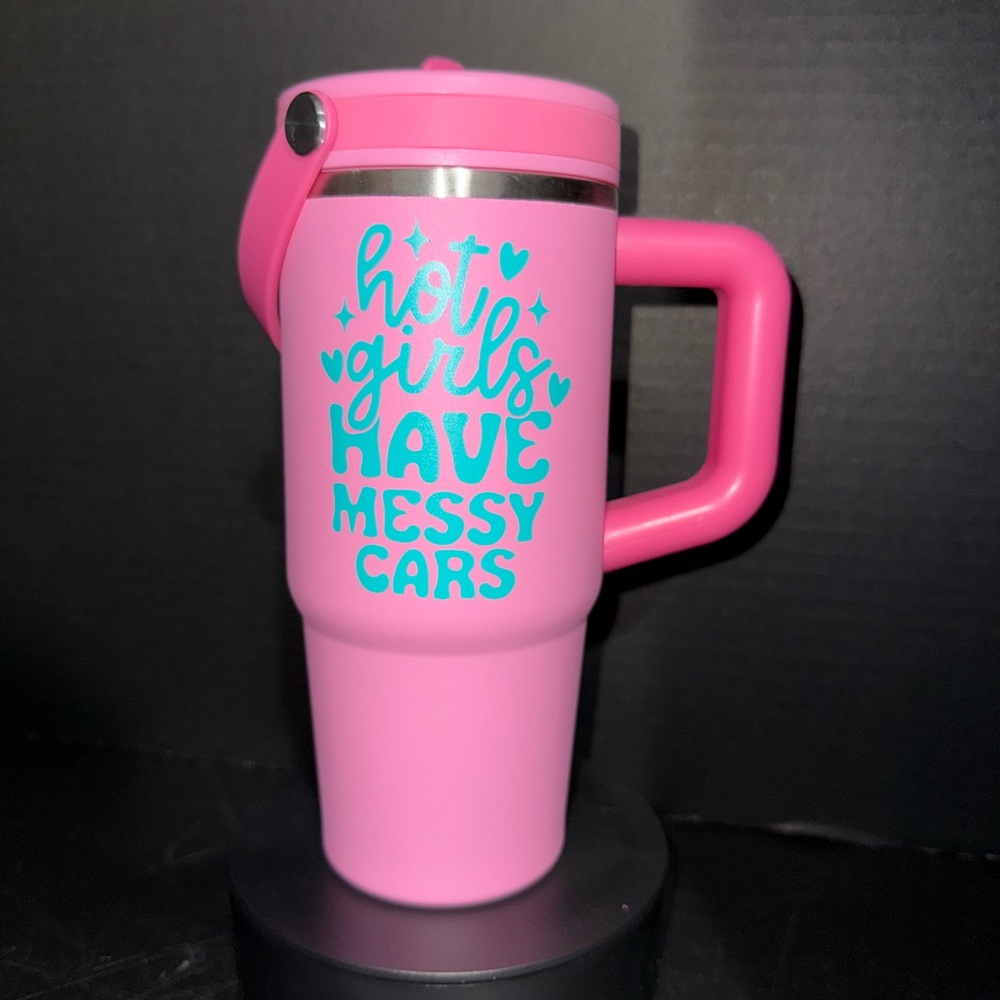 Pink Travel Mug with Fun Quote